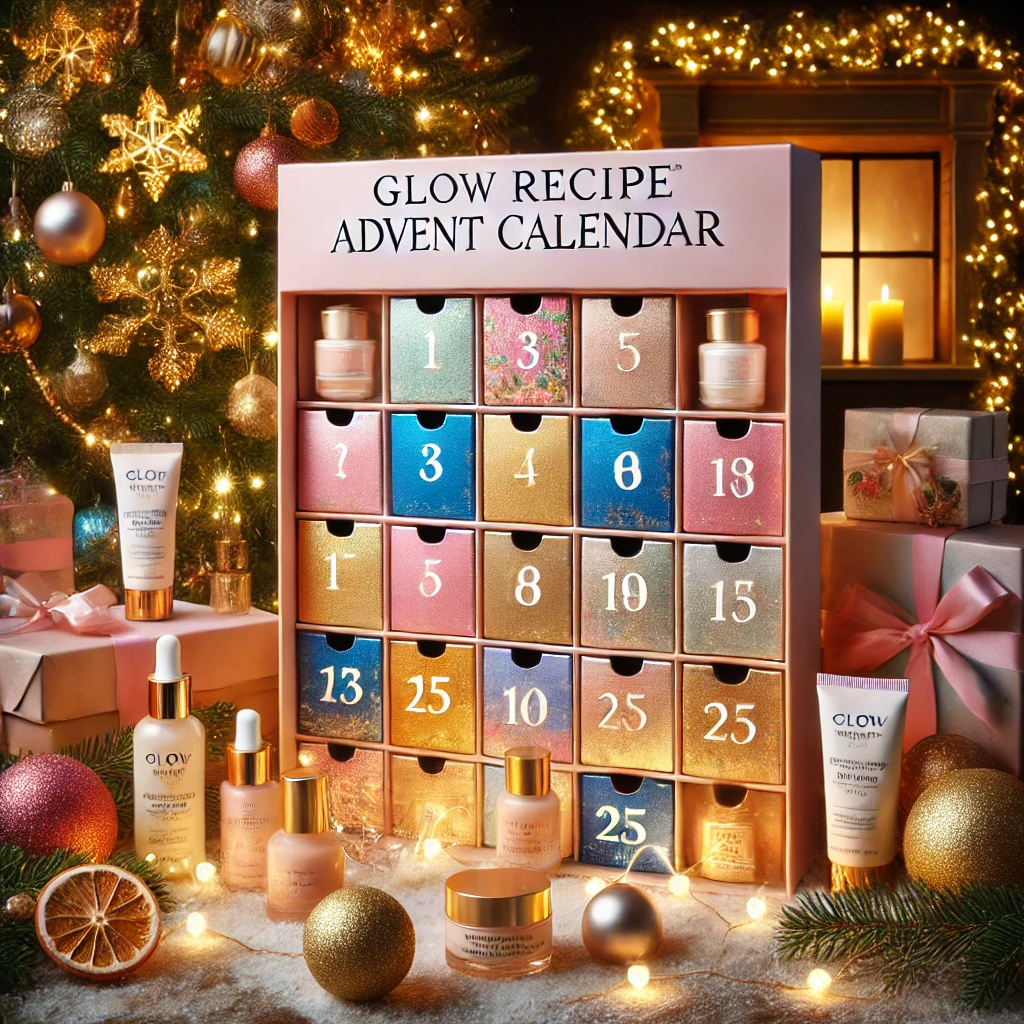 a advent calendar with different colored boxes and ornaments